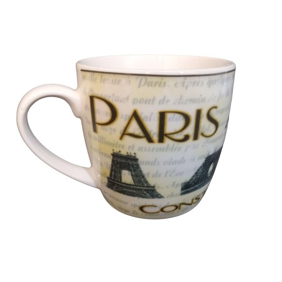 Enesco France Coffee Tea Mug White Paris Construction 1889 Tour Eiffel Handle - Picture 3 of 6